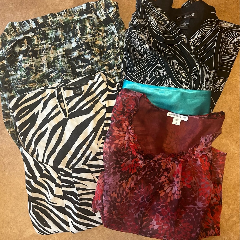 Women’s plus size tops, bundle of 4, size 18/20